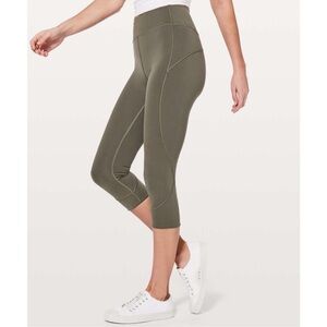 Lululemon In Movement Crop Everlux Legging In Sage Size 10